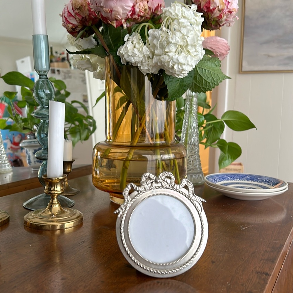 🎀 Bow Siver round frame - Coquette aesthetic + balletcore vibes